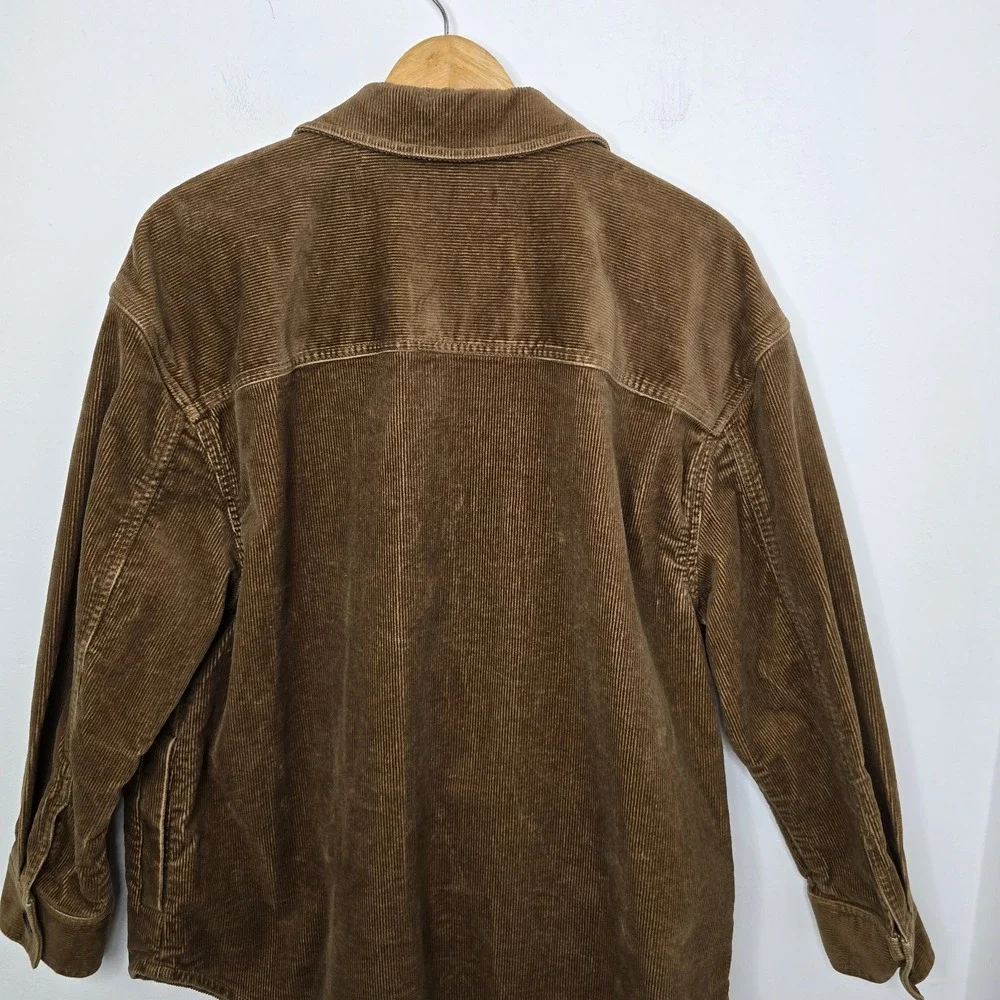 Banana Republic Shirt Size L Mens Brown Wide Wale Corduroy Button Down Shacket